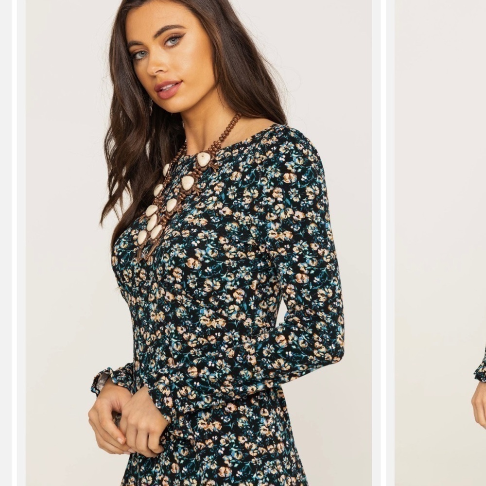 Free People ditzy floral print mini dress - Picture 3 of 14